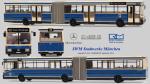 Busmodell (H0) Mercedes O 405 G, Stadtwerke München, Linie 68 Wastl-Witt-Str. (Rietze-Modell)